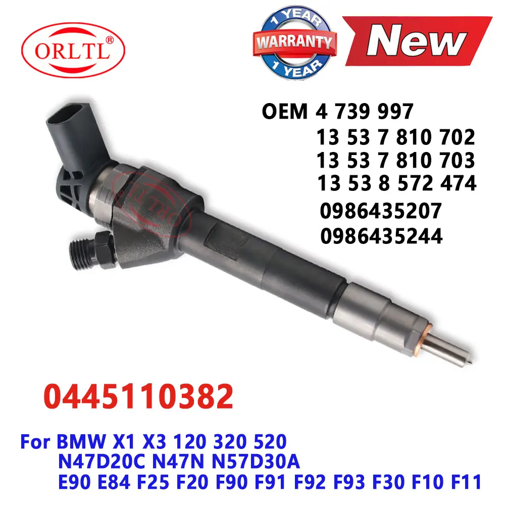 

0445110382 Fuel Injection 0445110382 Diesel Injector 0 445 110 382 For BMW X1 X3 120 320 520 4739997 13537810702 13537810703