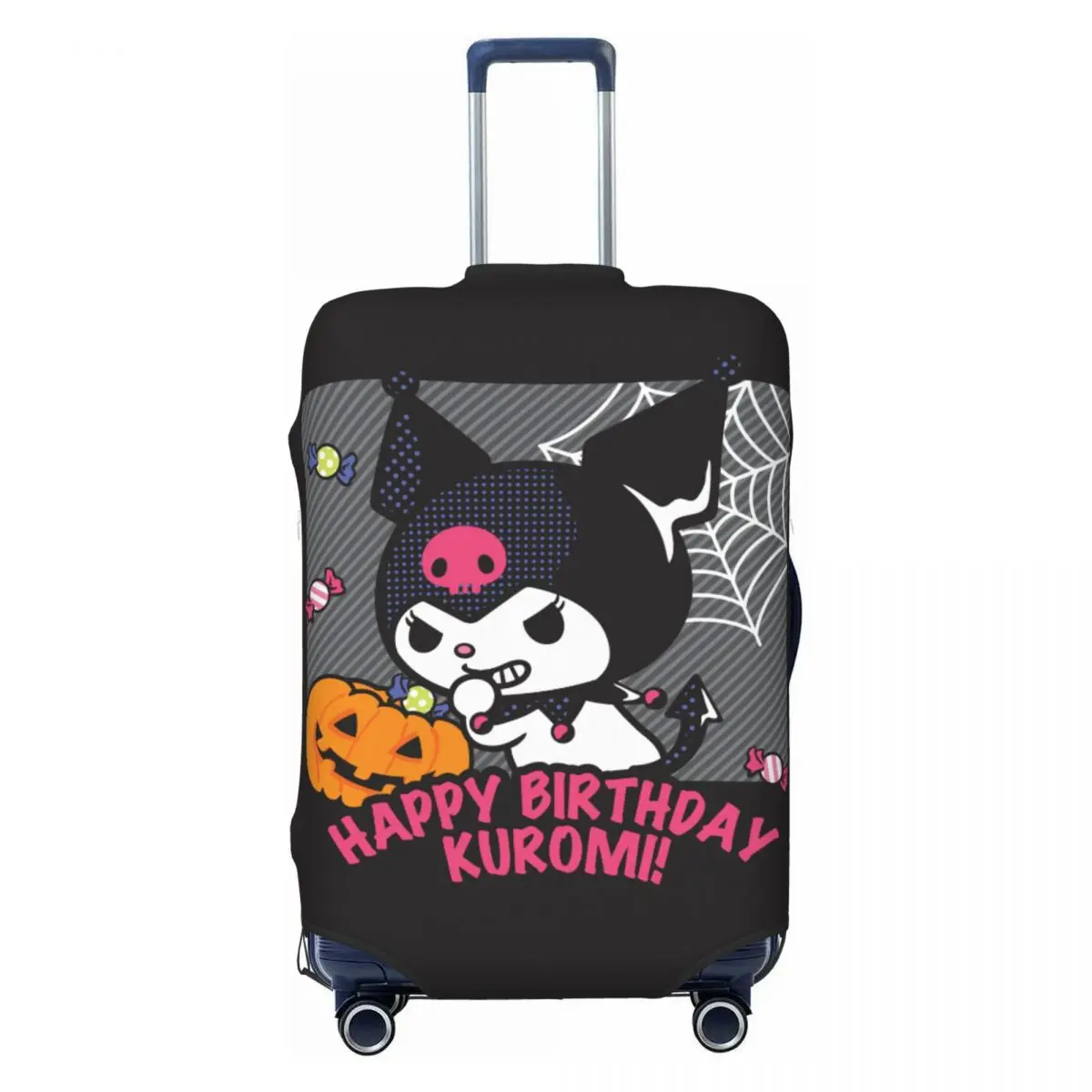 

Custom Cartoon Kuromi Skull Luggage Cover Protector Cute Cute Rabbit Anime Travel Suitcase Covers for 18-32 Inch