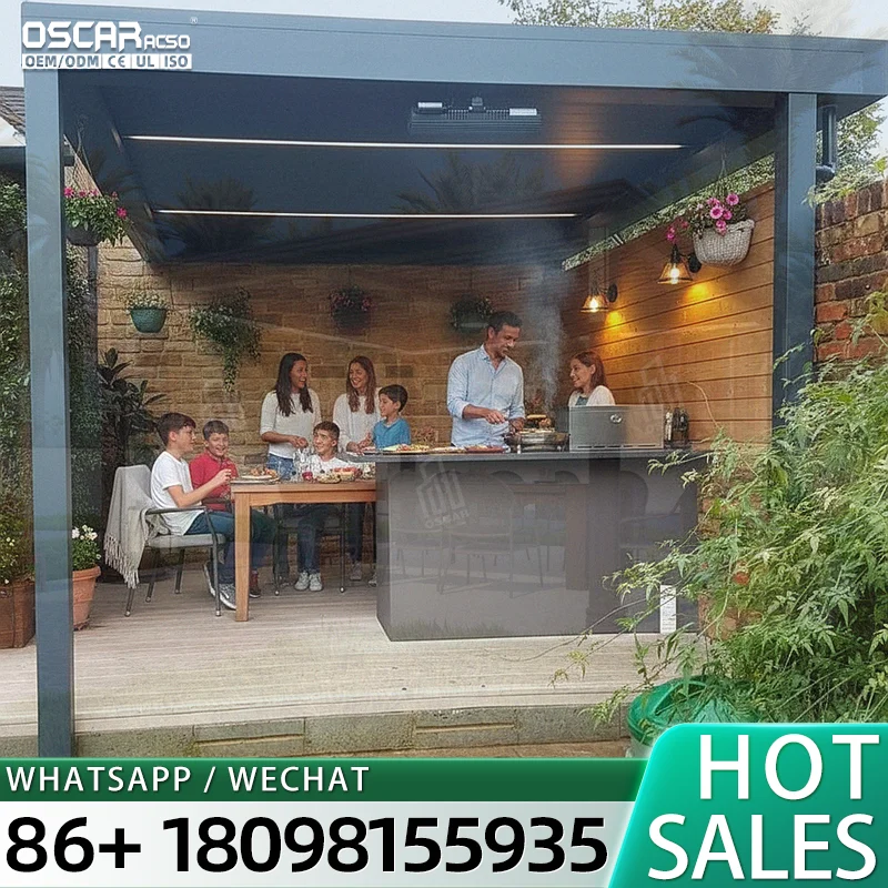 China Motorized Garden Louvre Aluminum Pergola Advanced Outdoor Structure pergola