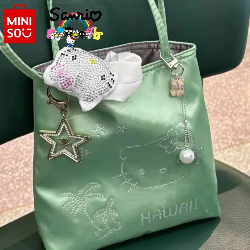 

MINISO HelloKitty новая женская сумка модная и высококачественная женская сумка через плечо мультяшная вместительная сумка для покупок для девочек