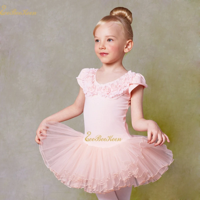 Pink/white Ballet Tutu Dance Dress 2-9 Years Girls Cotton Leotard Child Professional Tutu Ballet Dance Ballerina Costume For Kid