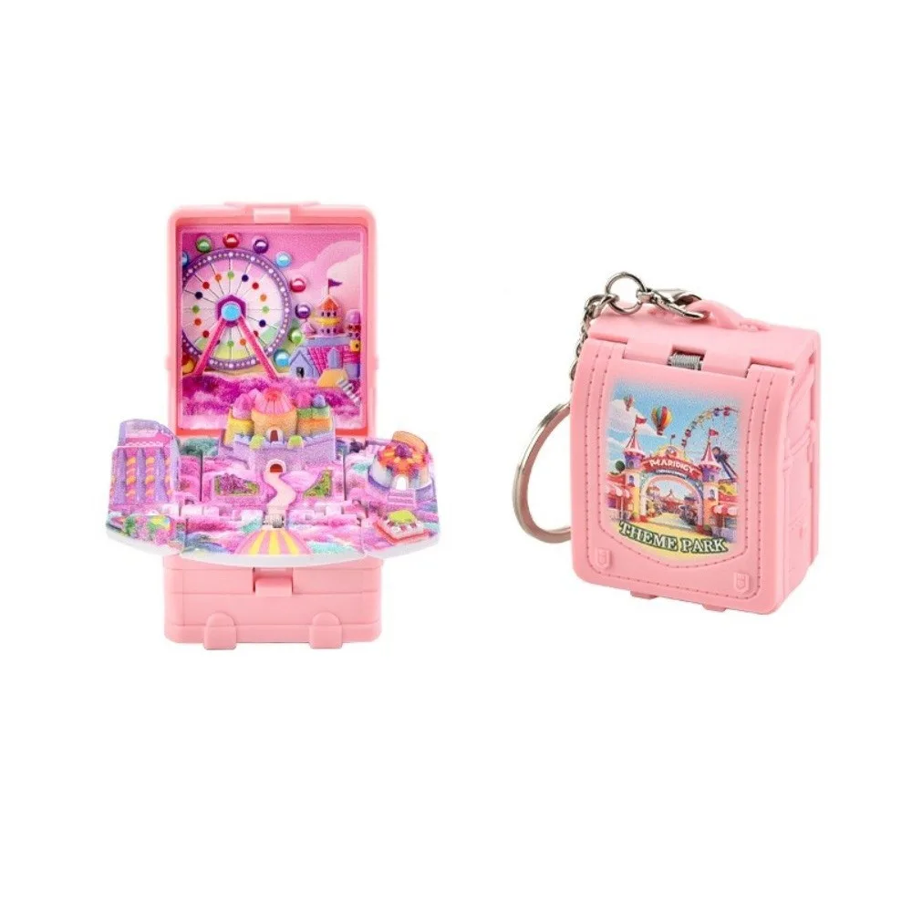 

Creative Stereo Book 3D Folding Book Mini Cartoon Castle Model Keychain Dream Amusement Pop Up Book Keychain Educational Toy