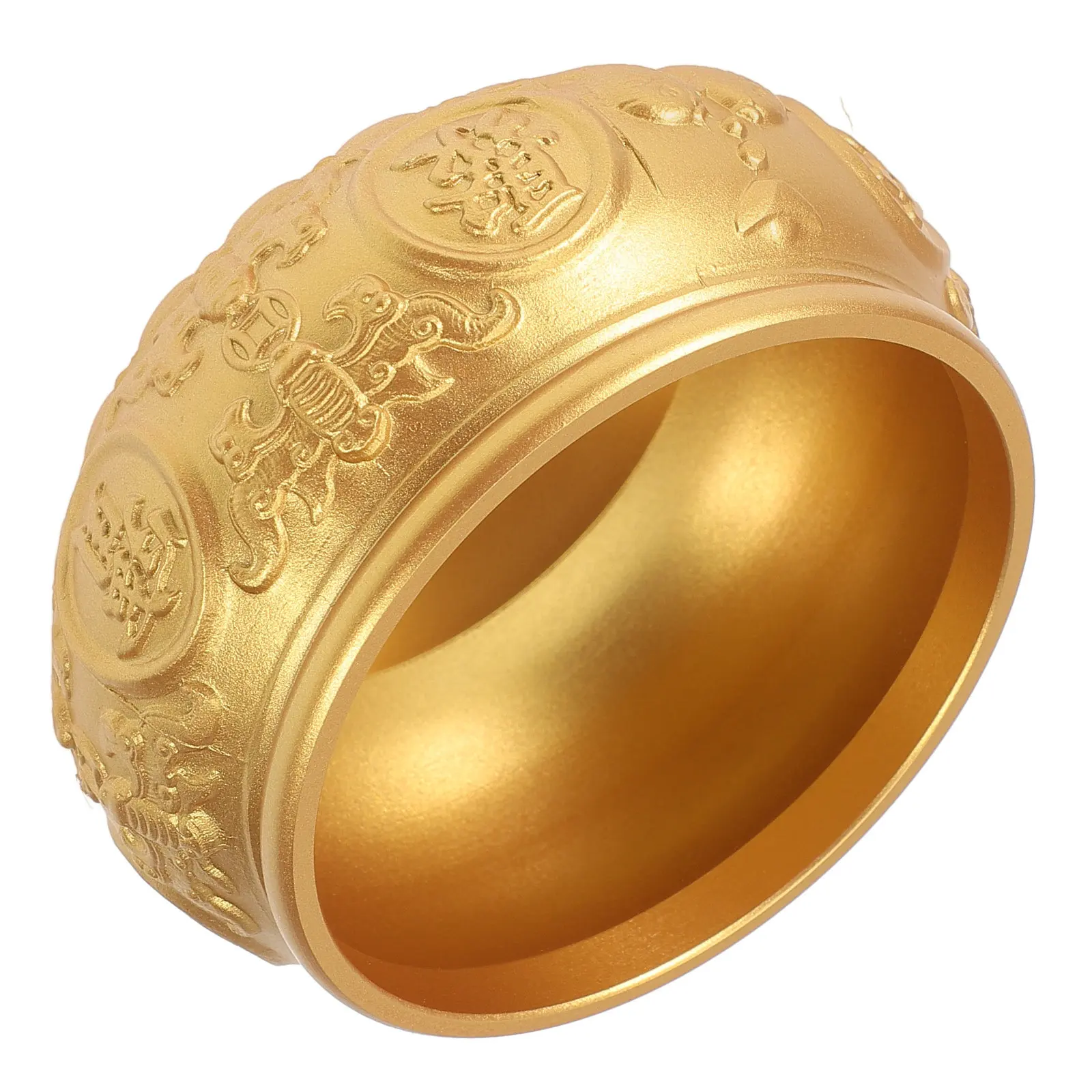 

Exquisite Handcrafted Copper Treasure Basin Vintage Chinese Money Bowl Desktop Decoration for Home Office Tabletop Adornment