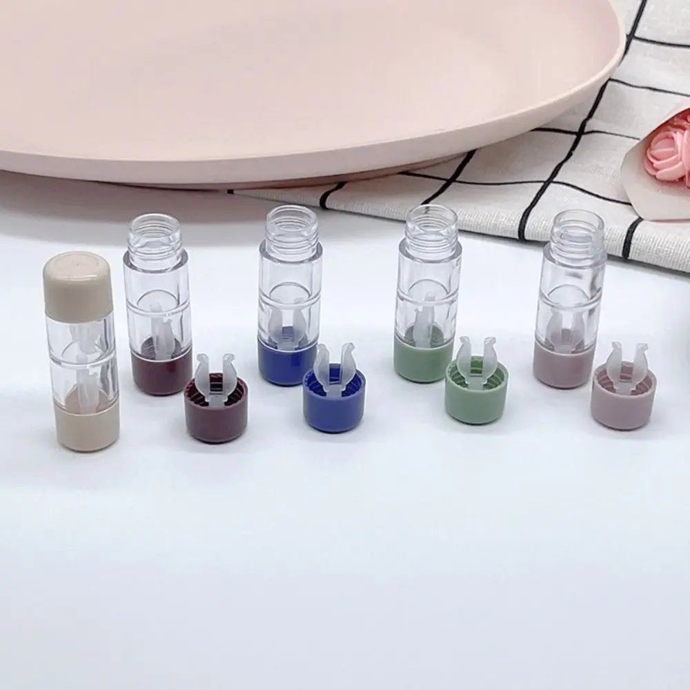 High Quality Plastics Contact Lens Case Cylindrical Solid Color Contact Lens Container RGP Eye Care Lenses Box