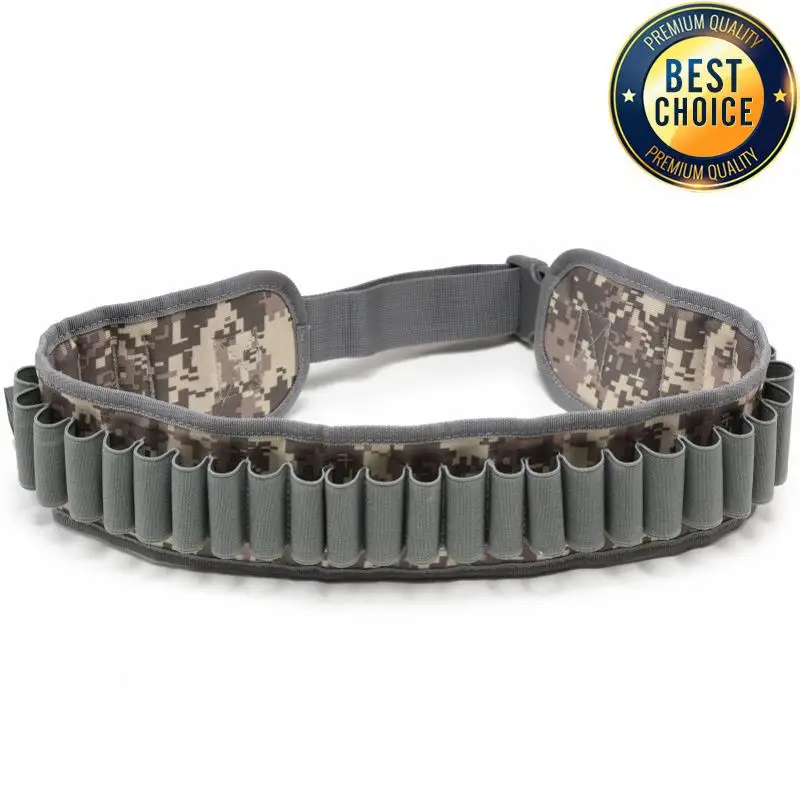 Outdoor Sports 12G Storage Belt 30 Hole Shotgun Bullet Tactical Storage Belt 30 Rounds Hunting 130cm Multifunctional Camo Belt