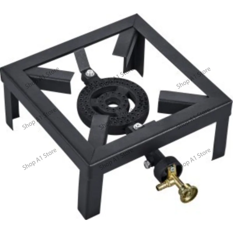 Heavy Duty Cast Iron Propane Stove with Bracket, High Power Outdoor Patio Gas Burner, Cast Iron Gas Cooker for Backyard Cooking