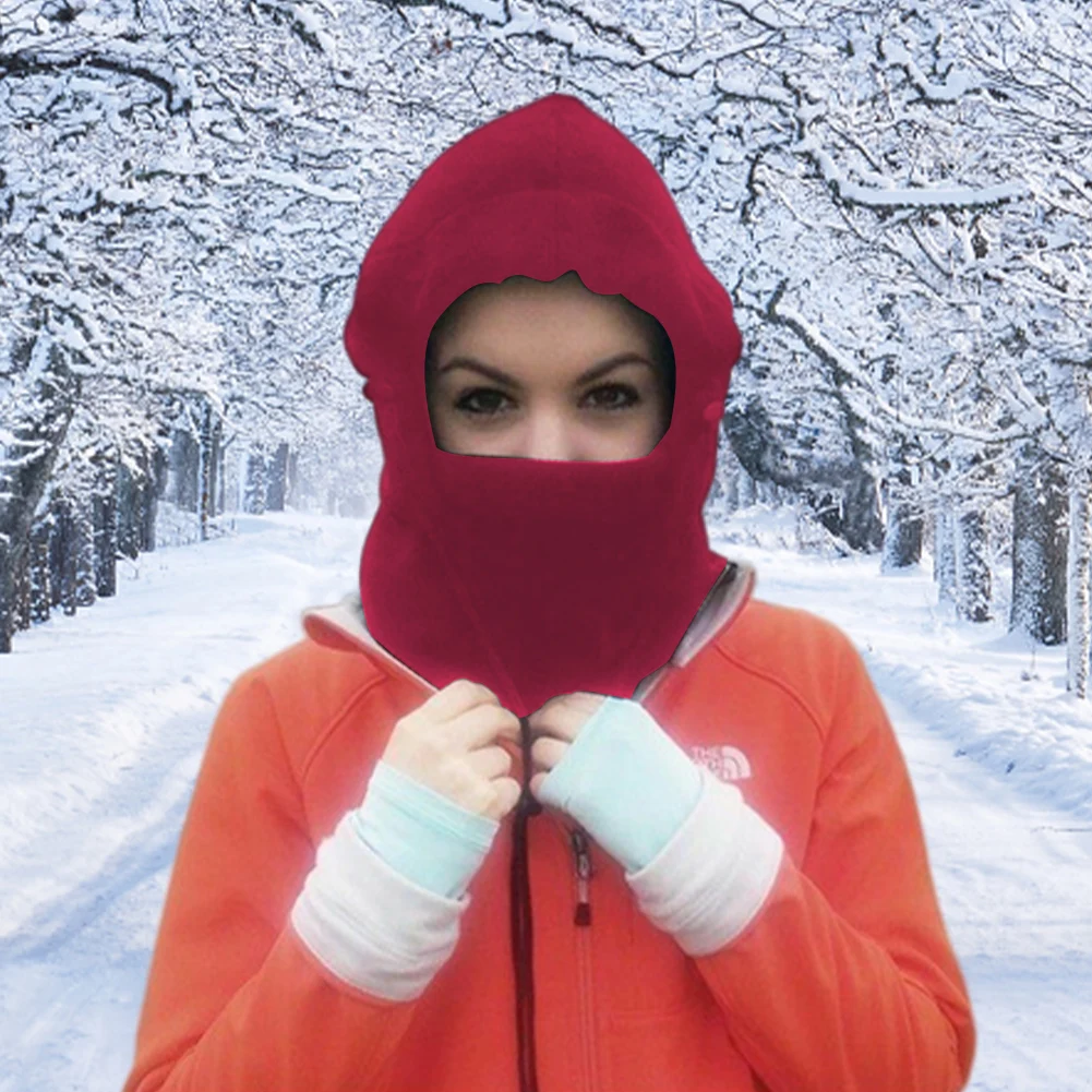 

Snood Hood Hat Comfortable Ski Face Mask Windproof Winter Cycling Cap Thermal Fleece Balaclava Hat Neck Warmer for Hiking Skiing