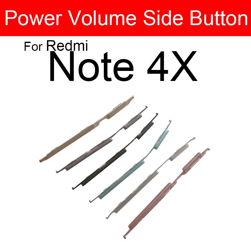 Power On/Off+Volume Side Button For Xiaomi Redmi Hongmi Red Rice Note 3 4 4X Pro Power Volume Control Side Key Replacement Parts