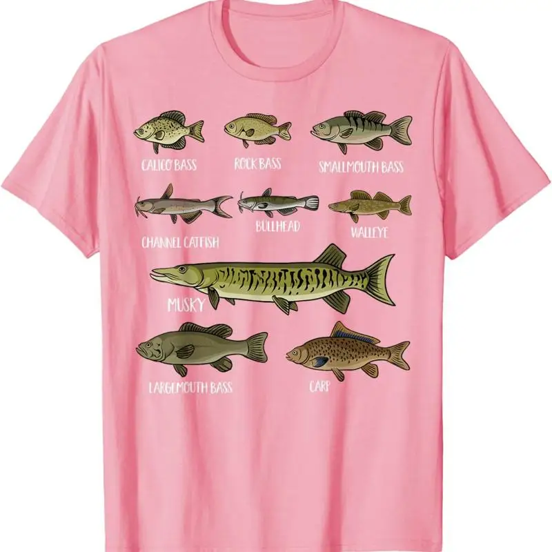

Types Of Freshwater Fish Sorts Species Fishing T Shirt