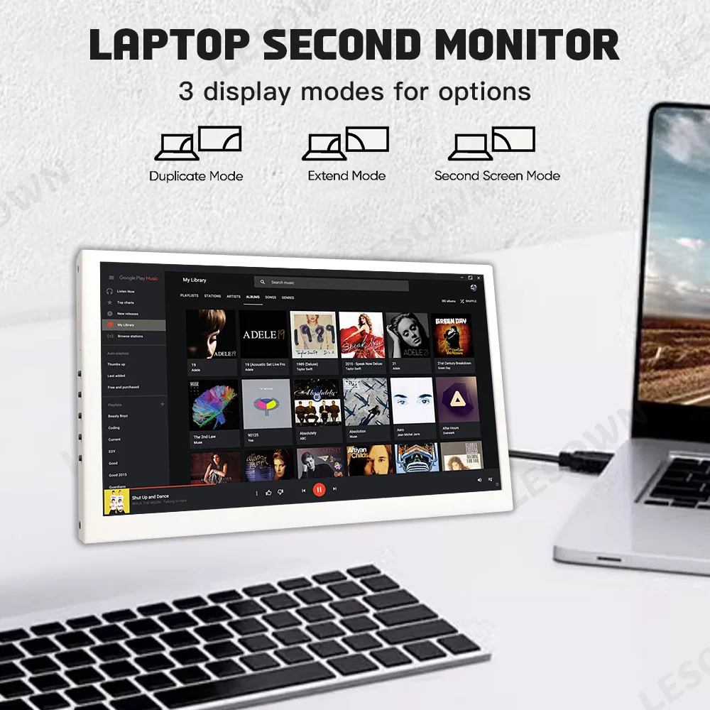 LESOWN Aluminum Sensor Display 10.1 Inch Easy Setup PC Temp Monitor 60Hz HDTV External Screen Plug and Play Hardware Mod