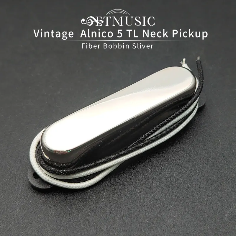 Alnice V Vintage TL Sealed Single Core Neck Pickup Alnico 5 Magnet Fiber Plate Bobbin Rod Chrome