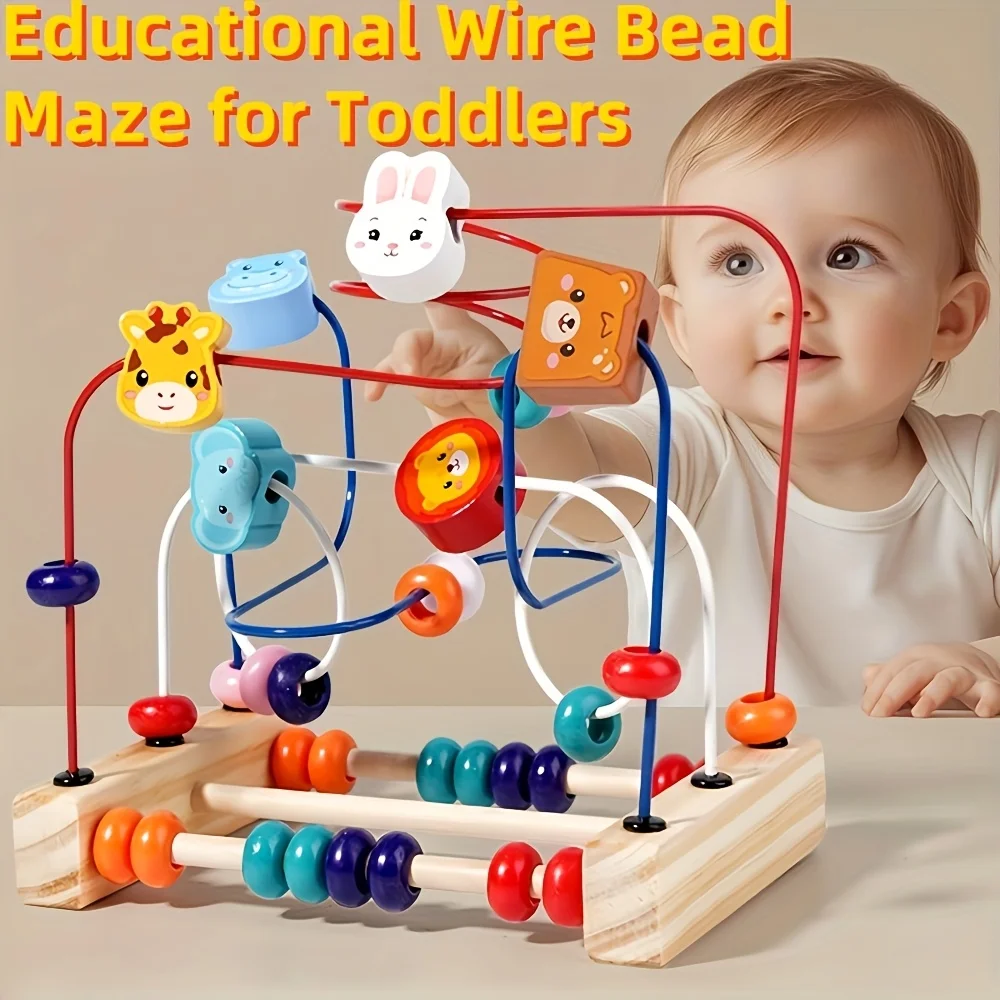 Interactive Bead Puzzle for Infants & Toddlers - An Educational Toy To Explore The World and Develop Hand-Eye Coordination