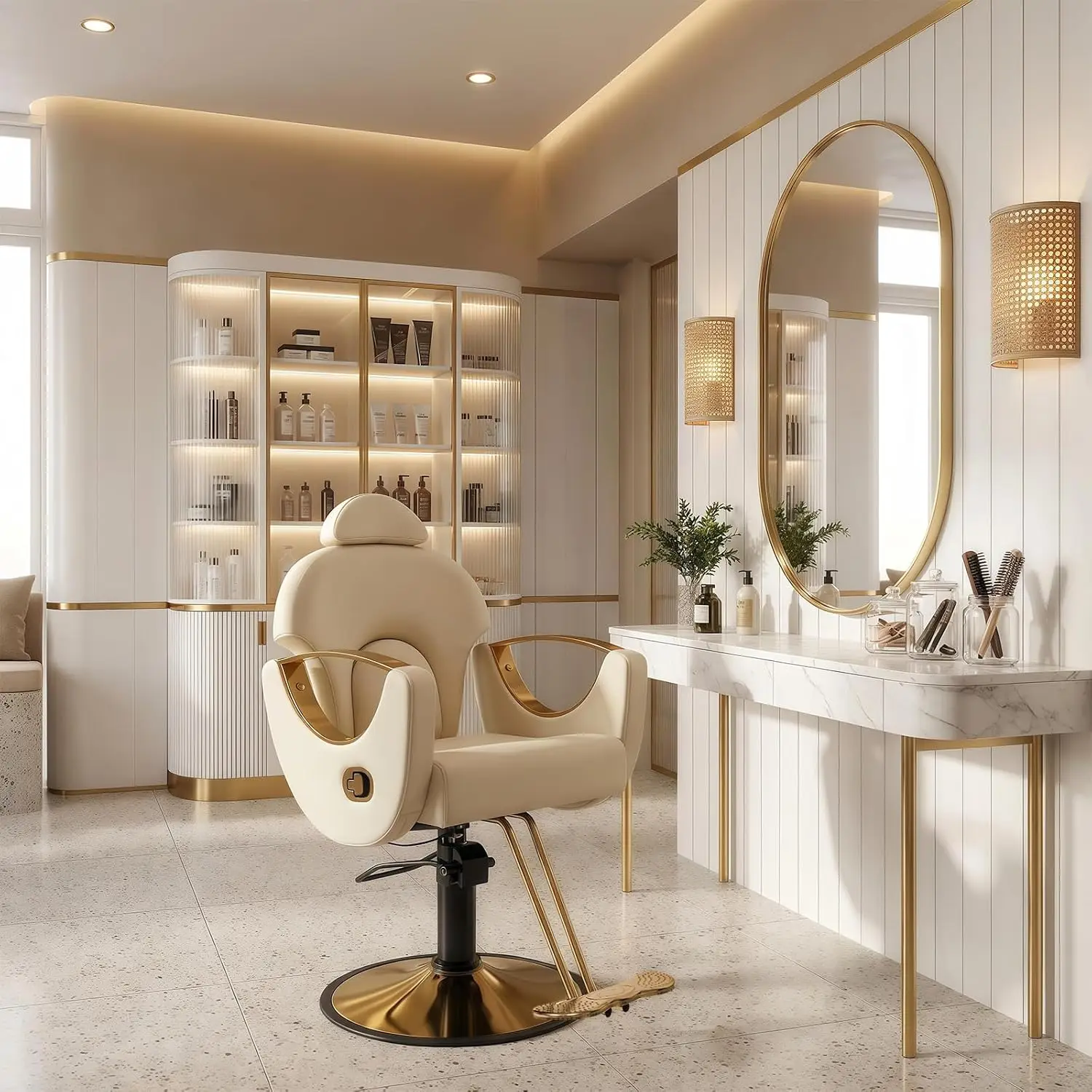 Salon Barber Chair Reclining Hair Braiding Shampoo Tattoo Beauty Armchair Hydraulic Pump Heavy Duty Home Barbershop, Customized