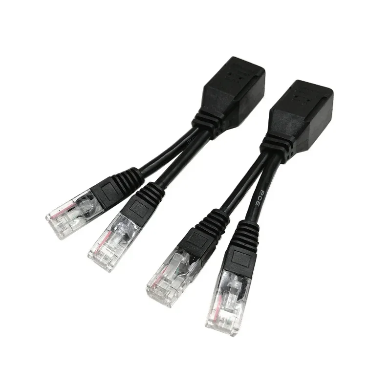 مجموعة كابل UPOE، كابل الطاقة السلبي، مجمع مقسم RJ45، موصلات كابل محول POE، 2 قطعة/1 زوج