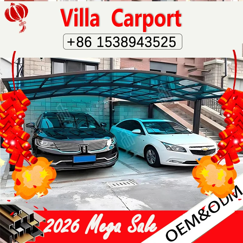 

ONEHAPPY Weather-Resistant Outdoor Roof Carport - Aluminum Metal & Polycarbonate Parking Carport for Outdoor Use