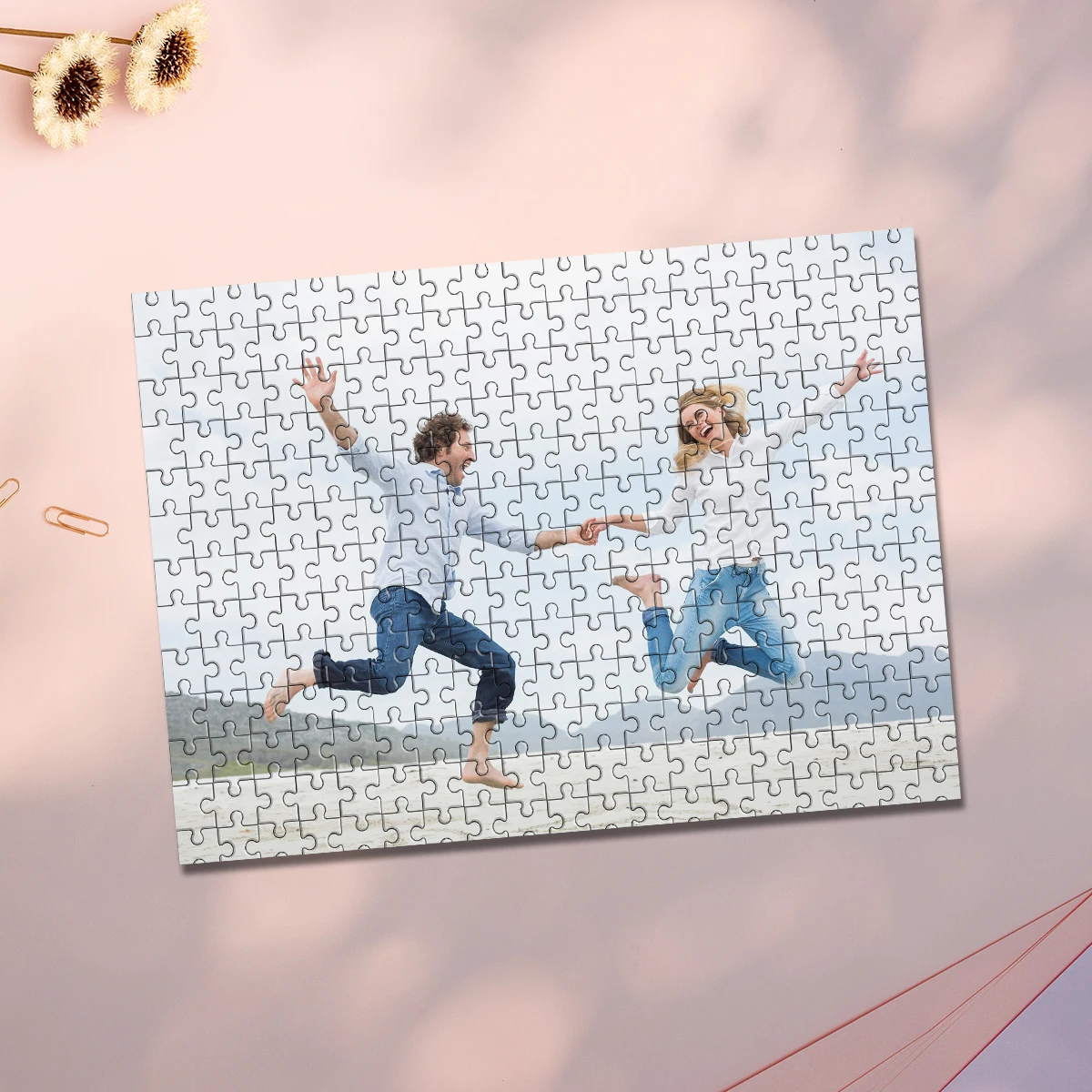 35/300/500/1000pcs Personalized Custom Photo Puzzle couple photos DIY Toy Decoration Collectiable Growth Gift Christmas