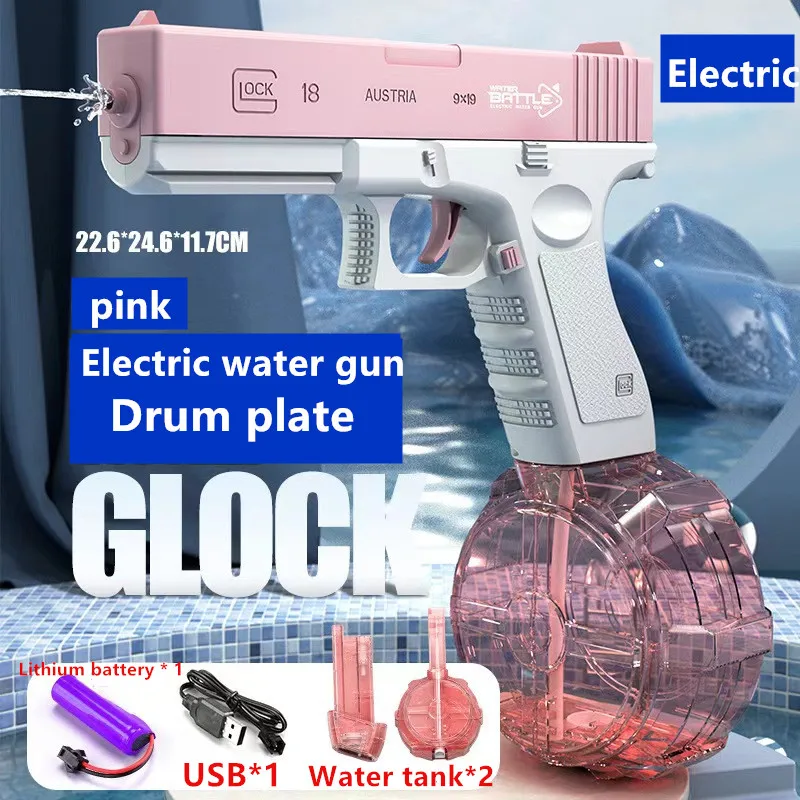 Pistola de agua eléctrica M416, juguete de pistolet para disparar, completamente automático, diversión al aire libre en la playa, regalo para niños,