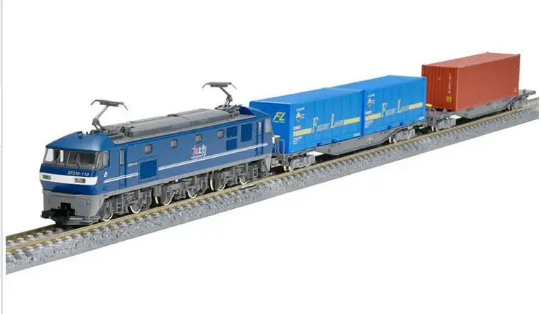 

JR EF210 Electric Locomotive With 2 Container Cars N Scale Railroad Railroad Model Toys Assembled Hobby