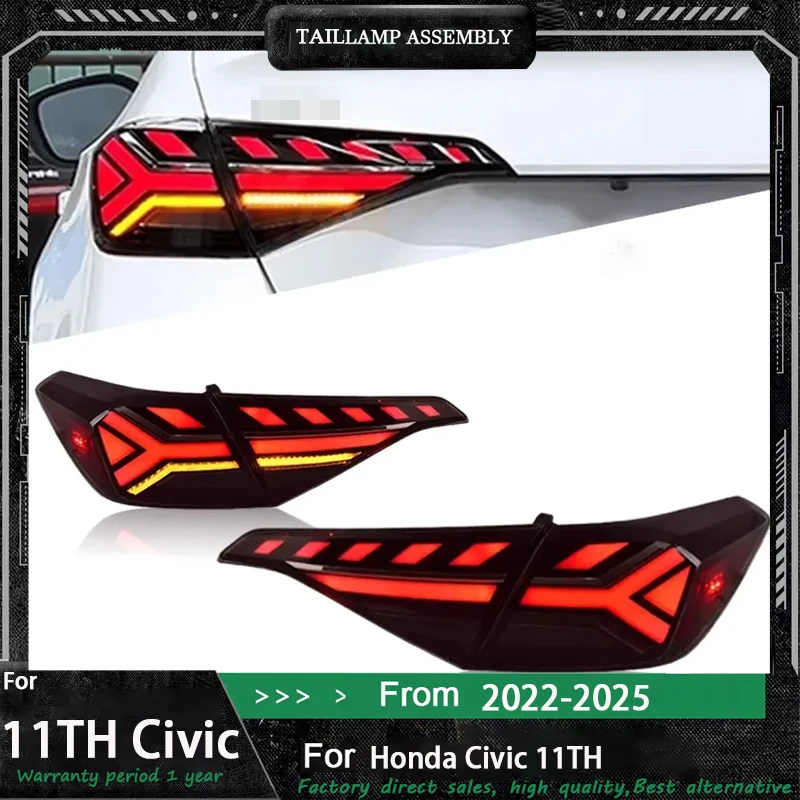 

Подходит для Honda 11-го поколения Civic 22-25, модификация задних фонарей в сборе, динамический светодиодный дневной ходовой фонарь, водяное рулевое управление
