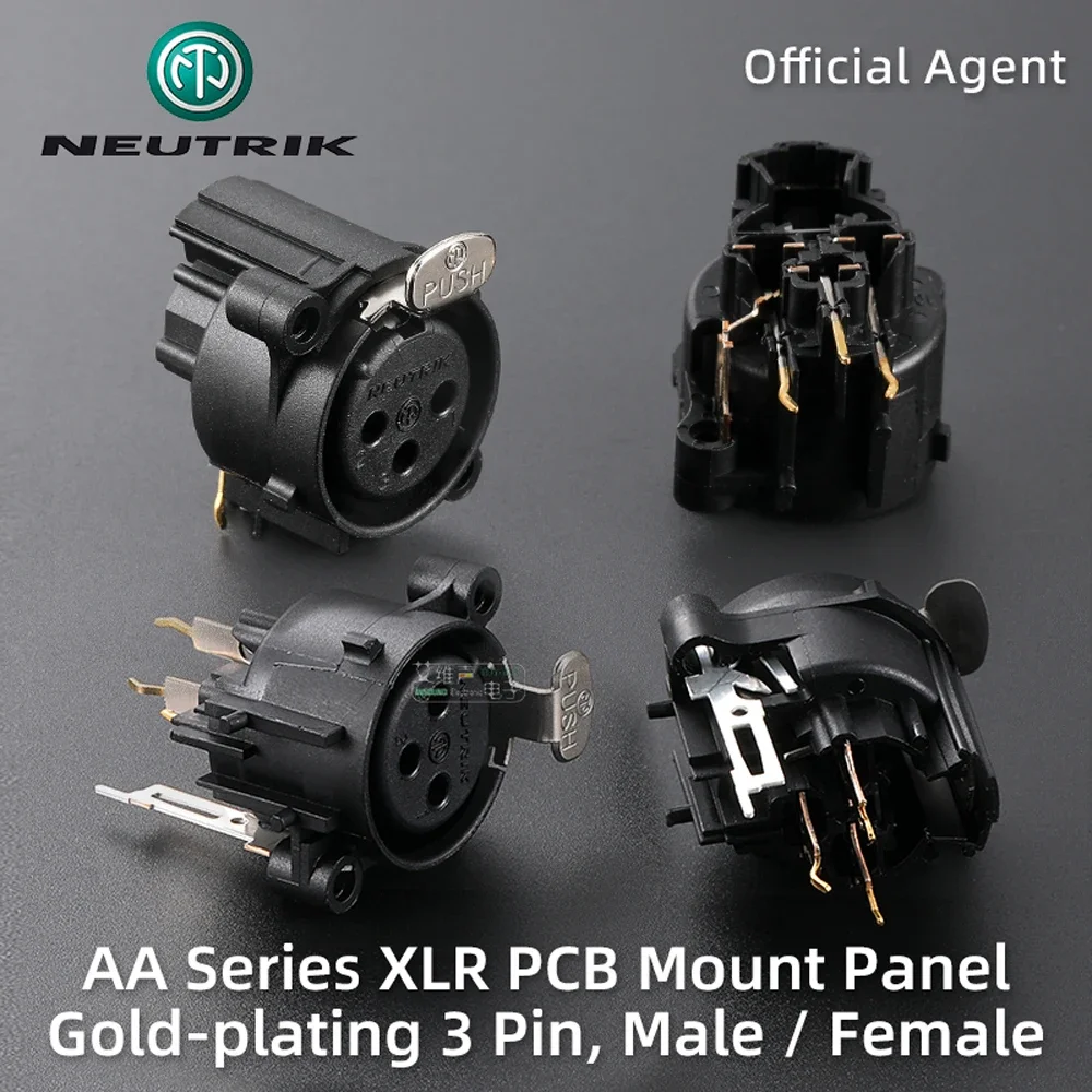 NC3FAAV XLR Female Chassis Connector 3-Pin Solder Type Neutrik Standard for Amplifier/Speaker/DAC/Panel/Stage Light Hi-Fi Audio