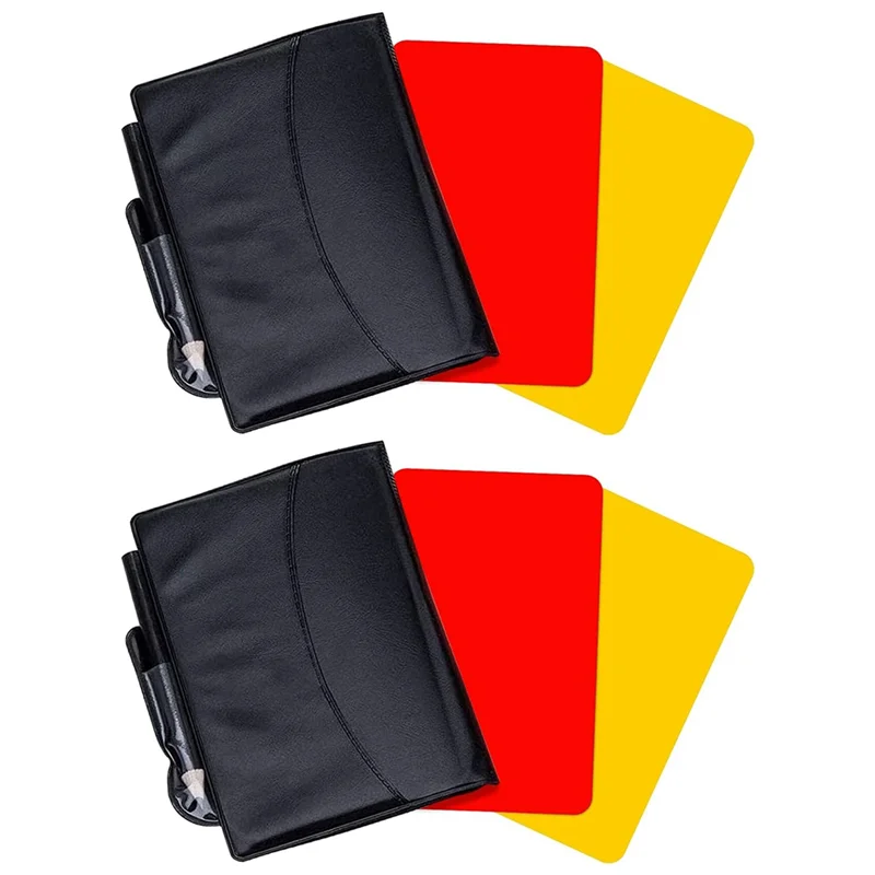 

2 Pack Soccer Referee Card Sets,Warning Referee Red and Yellow Cards with Wallet Score Sheets,Pencil Soccer Accessories