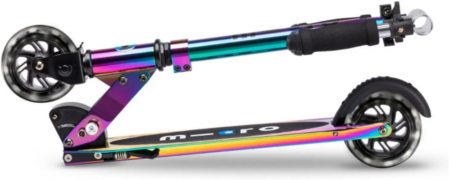 Béquille |   Sprite LED |   2 roues |   Plier à transporter |   Scooter léger de conception suisse |   Roues lumineuses |   Enfants et adolescents, A