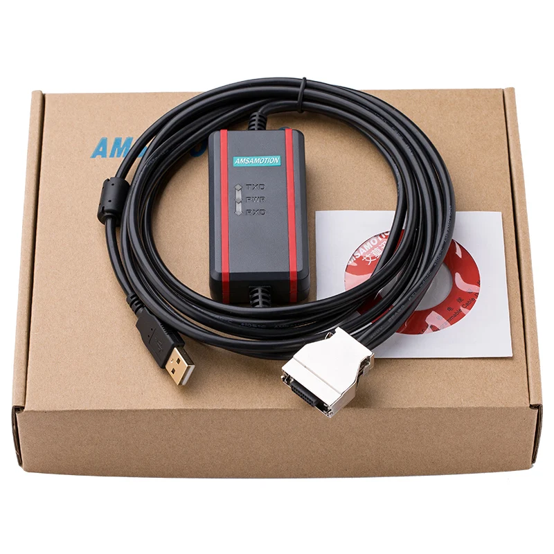Kabel programujący AMSAMOTION USB‑CIF02 CQM1‑CIF02 kompatybilny z sterownikami PLC Omron CPM1 CPM1A CPM2A CQM1 C200HX HS HE HG SRM1 Series — zdjęcie produktu 4