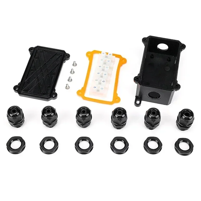 Waterproof Y-type Power Box Outdoor 2-way Quick Connection Connector Tee Junction Box with Terminal 32A/250V Threading Box IP68