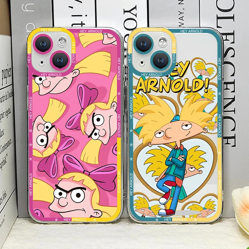 Hey A_Arnolds Cartoon Phone Case for IPhone 11 12 13 Pro Max Mini XS Soft Cover for Iphone 14 15 16 7 8 Plus X XR SE 2020 Fundas