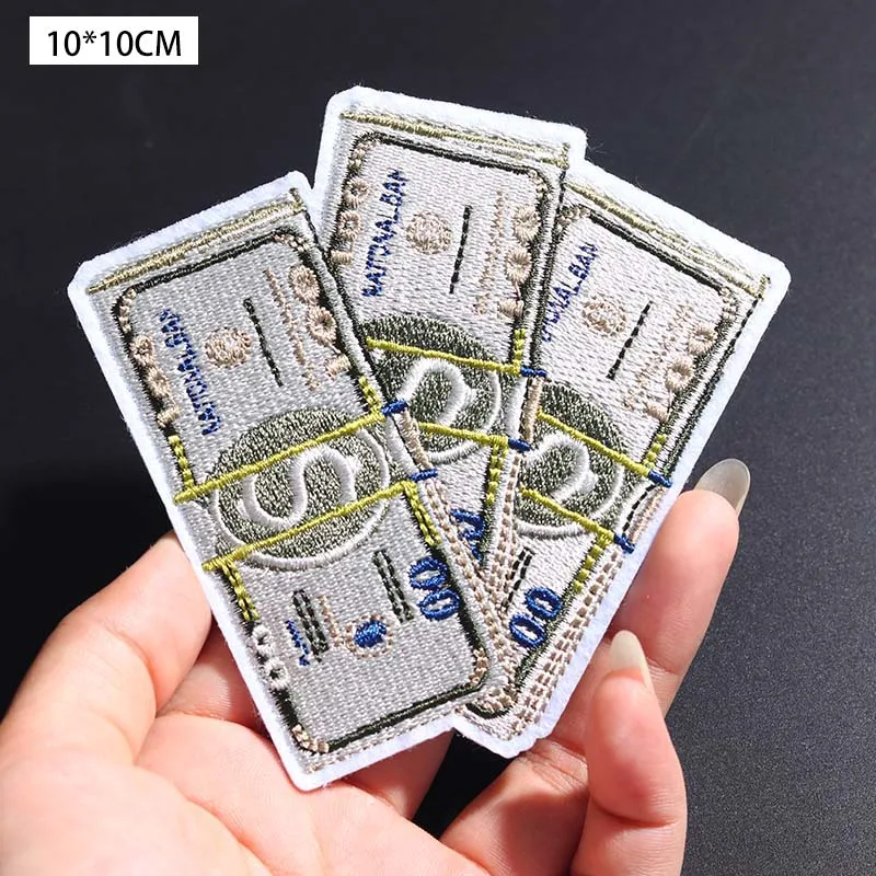 Three US dollars in size: 10x10CM patchers embroidery clothing stickers Iron on badge logo punk patches Clothing decoration