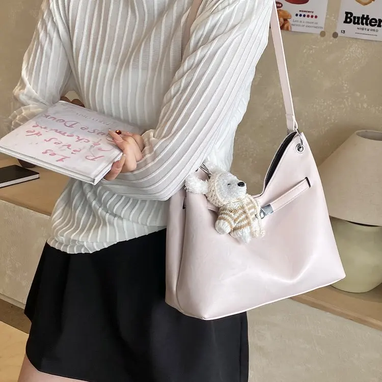 

Unique Leather Chic Diaper Bag Fashionable Crossbody Bag For Women Stylish Commuter Tote Vintage Inspired Minimalist