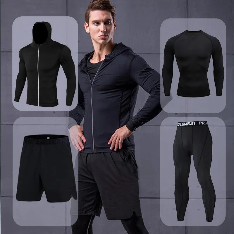 Men's Thermal Underwear For Men Thermo Multiple Colour Clothes Long Set Tights Winter Compression Underwear Quick Dry 4Piece Set