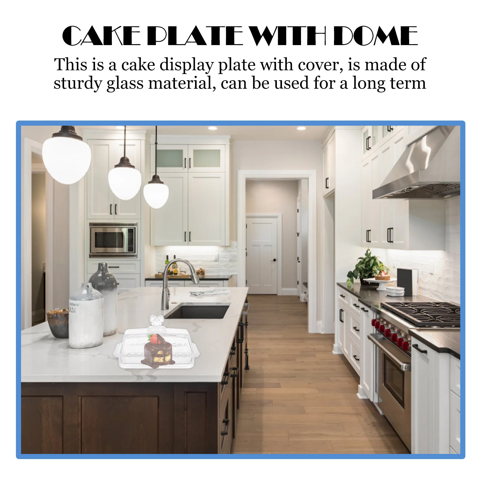 SOIMISS Glass Cake Plate with Lid Dome Dessert Tray Butter Dish Japanese Style Party Holder