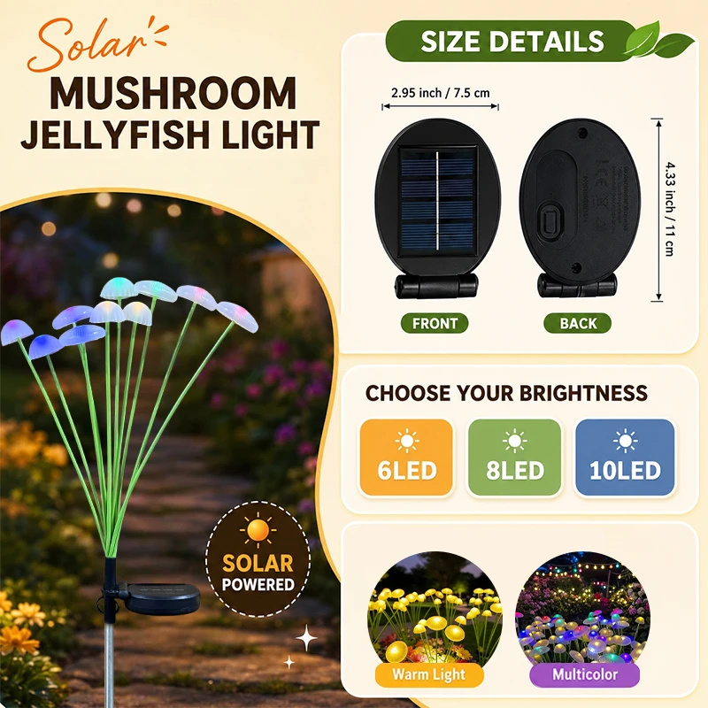 Solar Jellyfish Mushroom Stake - Outdoor Lighting Jellyfish recension och pris