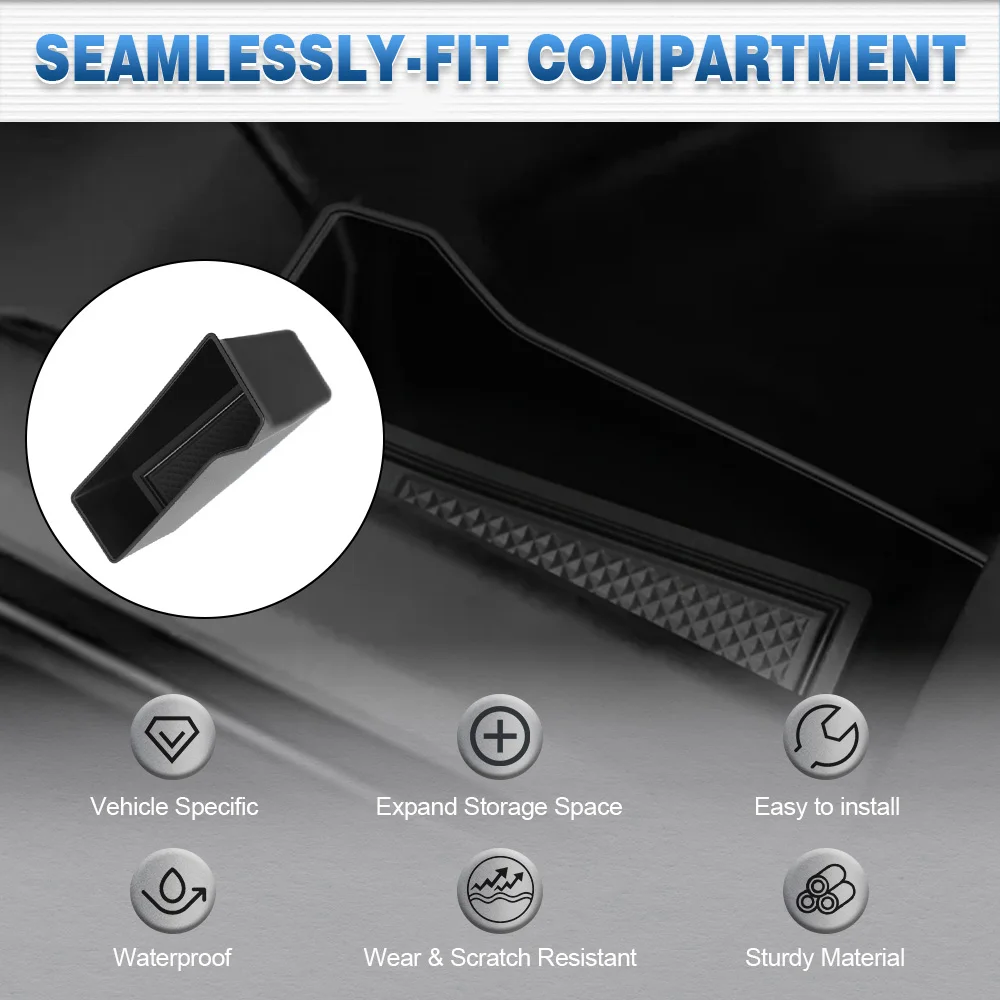 

Car Front Door Handle Storage Tray For Toyota Tacoma 2024 2025 Black ABS Car Interior Accessories Car Door Insert Box