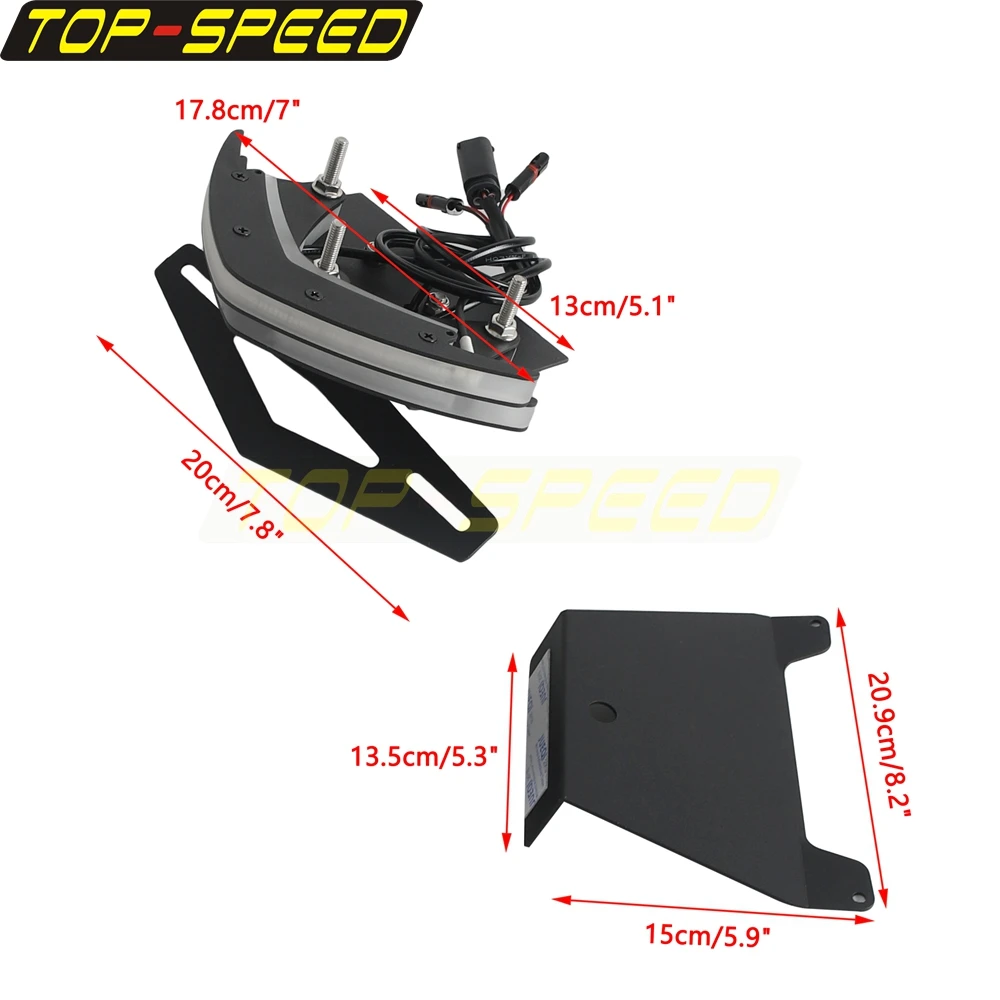 Motorcycle Tail Turn Signal Light License Plate Holder Rear Stop Lamps LED Fender Eliminator For BMW F900R F900XR Number Plates