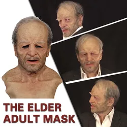 New Old Man Mask Halloween Party April Fool'S Day Wrinkle Full For Head Mask Face Mask Party Supplies Thriller Cosplay Props