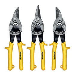 3PCS WinHolder Professional Aviation Tin Snip Set Straight/Left/Right Cutter Sheet Metal Cutter Shear Yellow Hand Tool