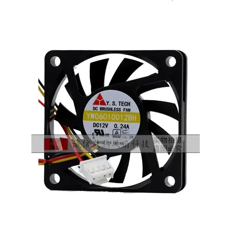 for YW06010012BH New 12V 0.24A 60x60x10mm Projector Card Cage Cooling Fan