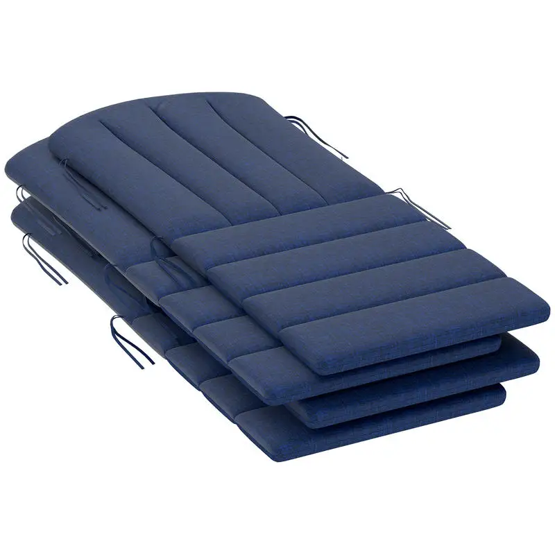 

Set of 4 Outdoor Chair Cushions, High Back Adirondack Chair Cushion with Ties, High-Density Foam, Navy Blue