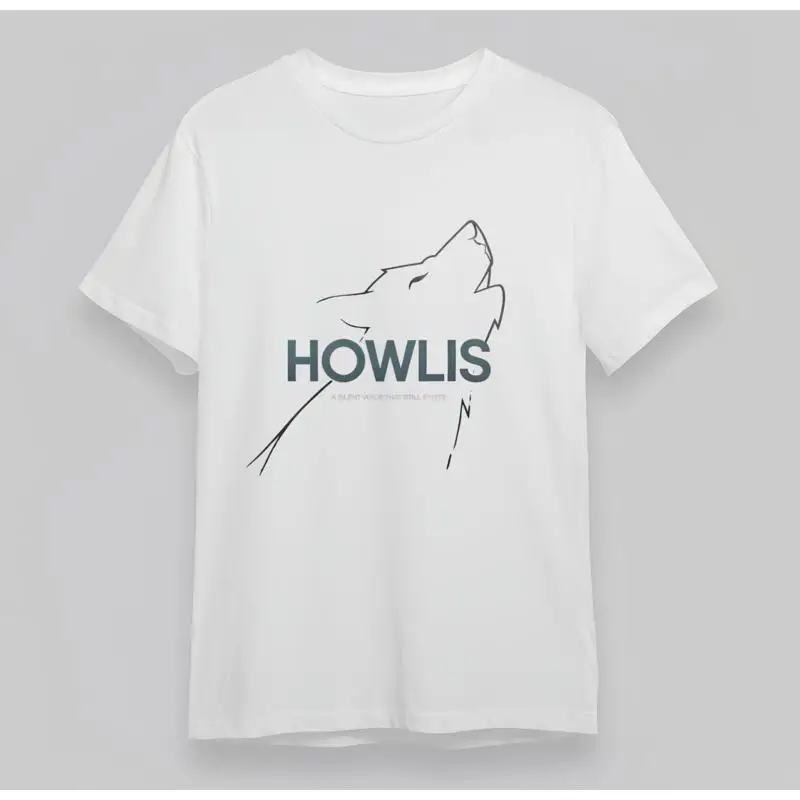 

Мужская футболка с минималистичным волком Howl, белый хлопковый топ из 100% хлопка, США