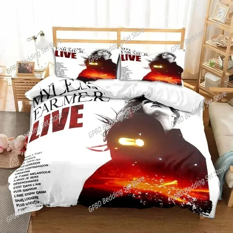 Singer Mylene Farmer Bedding Set 3D Printed Suitable for Bedroom Duvet Cover Set With Pillowcases Kids Home Textile
