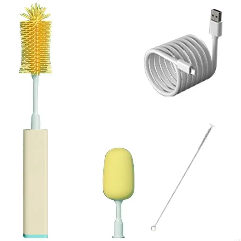 Rechargeable Baby Bottle Brush Electric Silicone Scrubber set for Infant Feeding