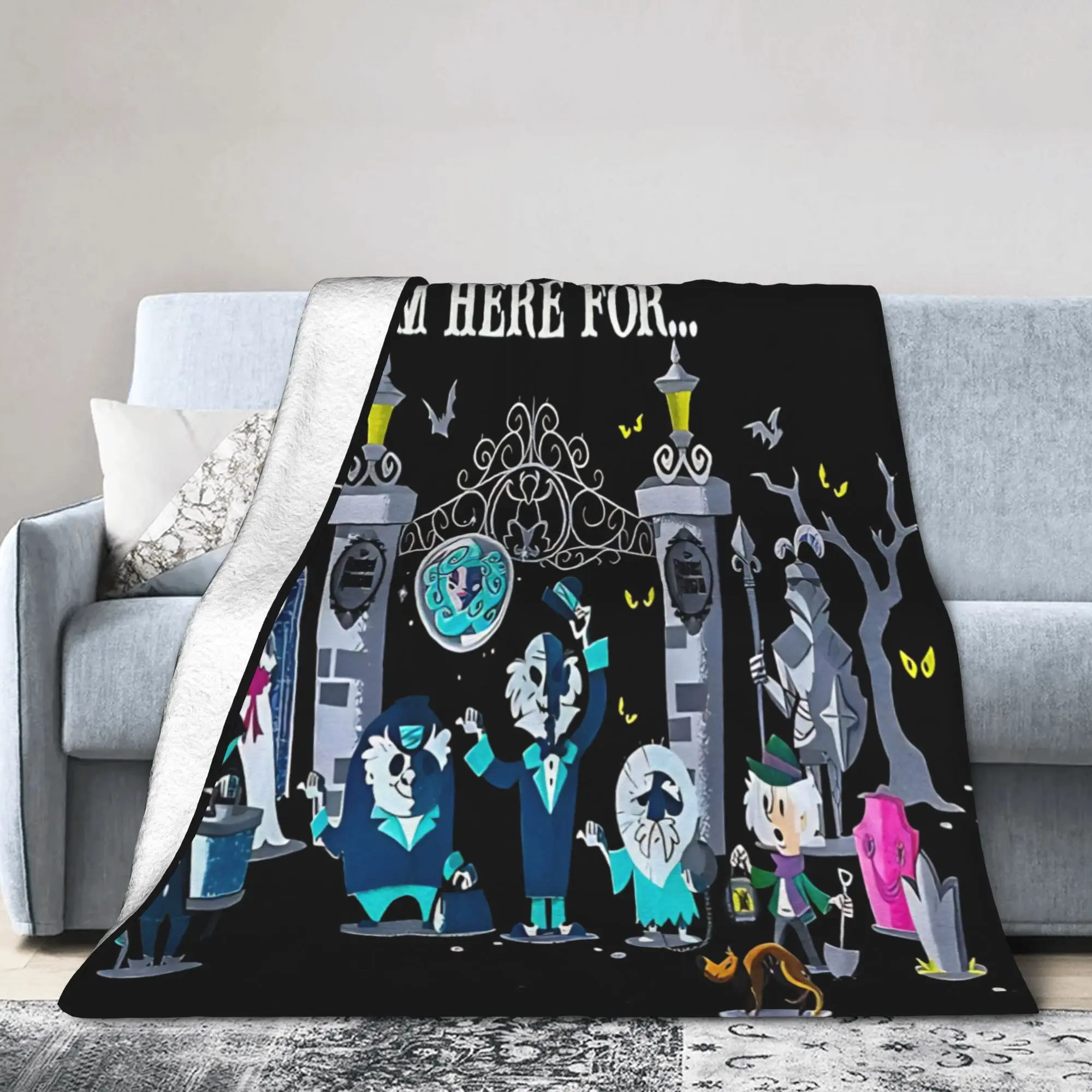 Warm Soft Blanket Camping Haunted Mansion Horror Movie Bedding Throws  Flannel Bedspread For Bedroom Aesthetic Sofa Bed Cover