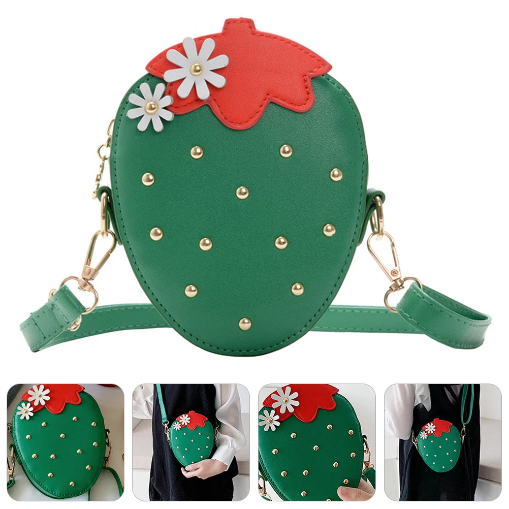 

1Pcs Children Strawberry Shoulder Bag Adjustable Strap Girls Cute Small Coin Purse Crossbody Fashion Wallet Travel Shopping Gift
