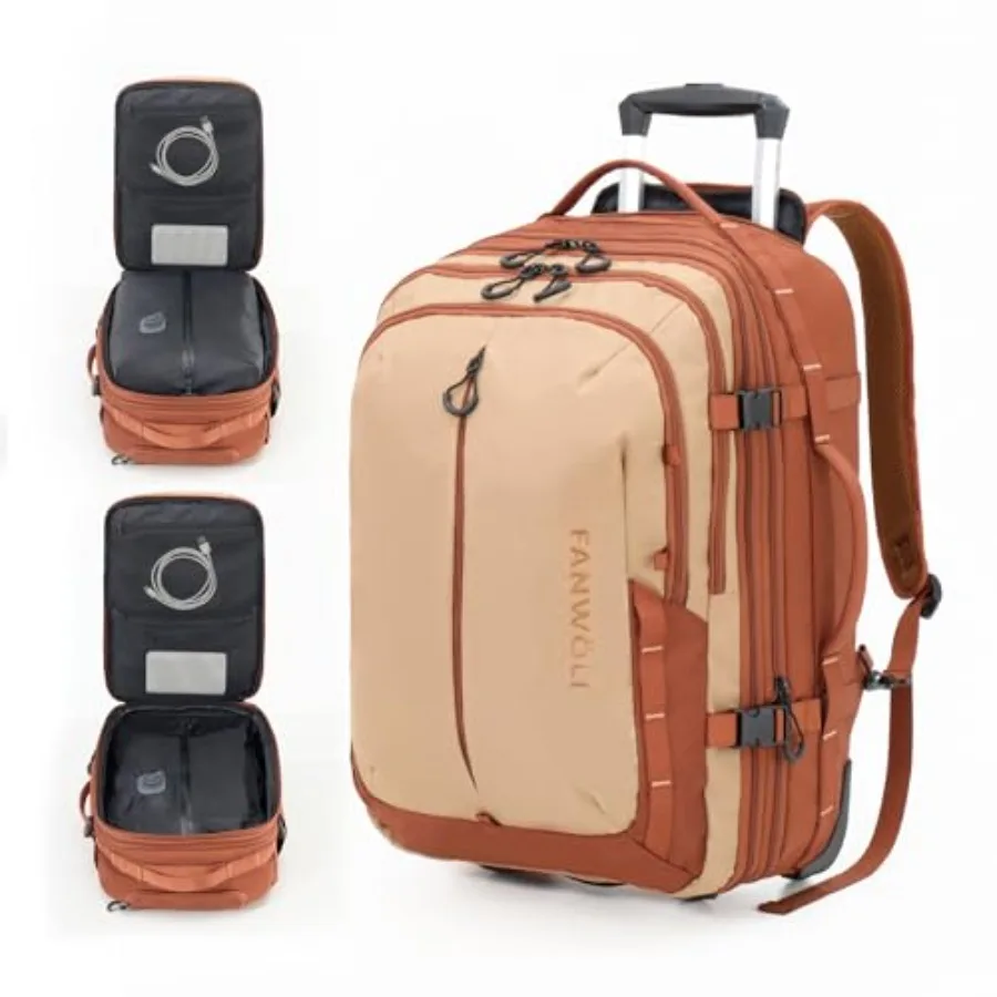 Rollender Vakuum-Rucksack 55L Erweiterbar Wasserabweisendes Handgepäck mit Einknopf-Kompression in Schwarz für Outdoor-Aktivitäten