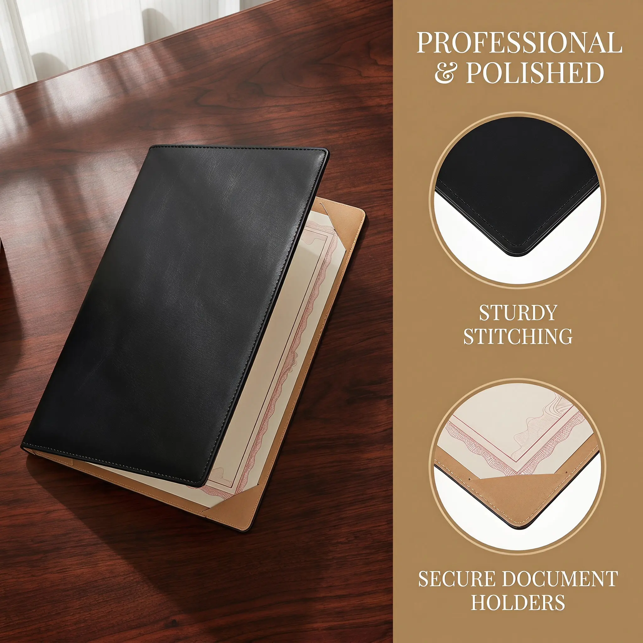 1Set Certificate Folder Hard Cover 13x9 PU Leatherette Diploma Case Protector for Graduation Award Document Cover Presentation