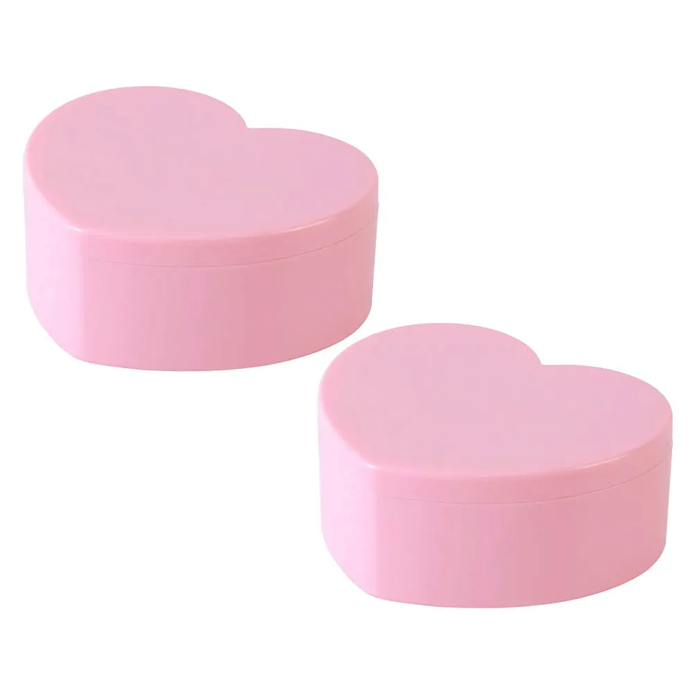 

2Pcs Heart Shaped Jewelry Box for Girls Double Layer Storage Portable Jewelry Organizer Mirror for Necklaces Rings Earrings