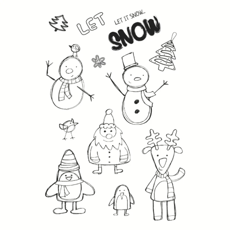 

Cute Snowman Transparent Silicone Finished Stamp DIY Scrapbooking Rubber Coloring Embossed Diary Stencils Decoration Reusable