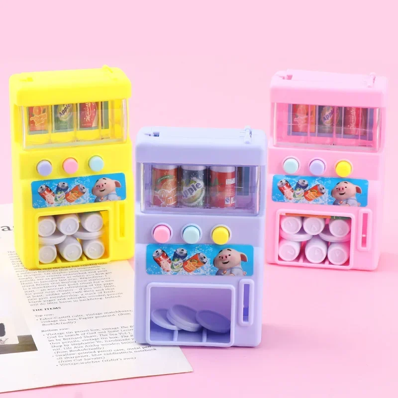 1 PCS Set Random Color Children\'s Simulation Vending Machine Ball Machine with Mini Coins Drink Toys Toys for Kids Gifts